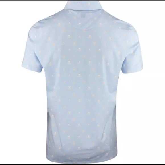 G/Fore Golf Polo Shirt Men's Sky Blue All Over Print 3D Skulls - Picture 3 of 6